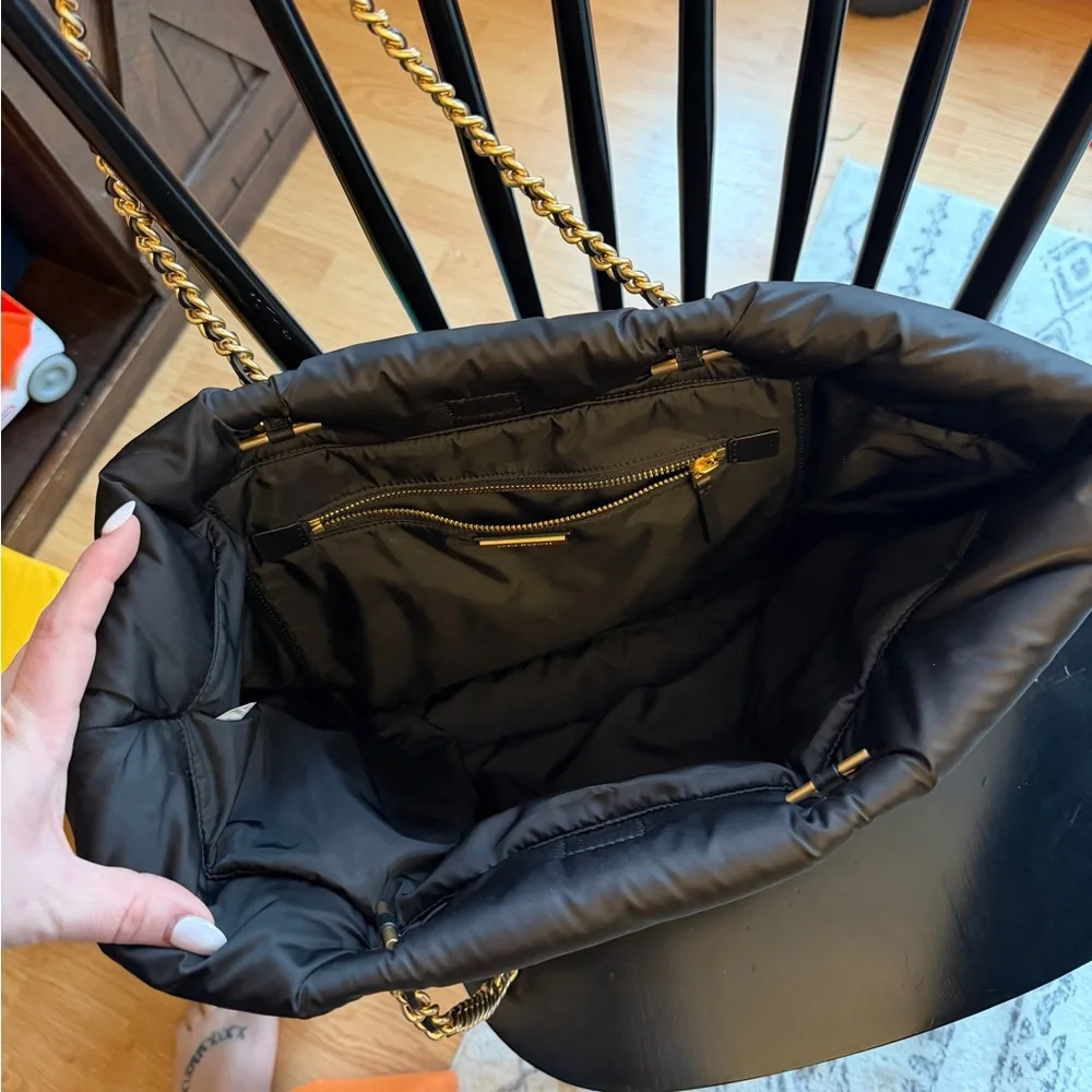 Tory Burch Black Quilted Ella Tote Bag - Picture 3 of 5